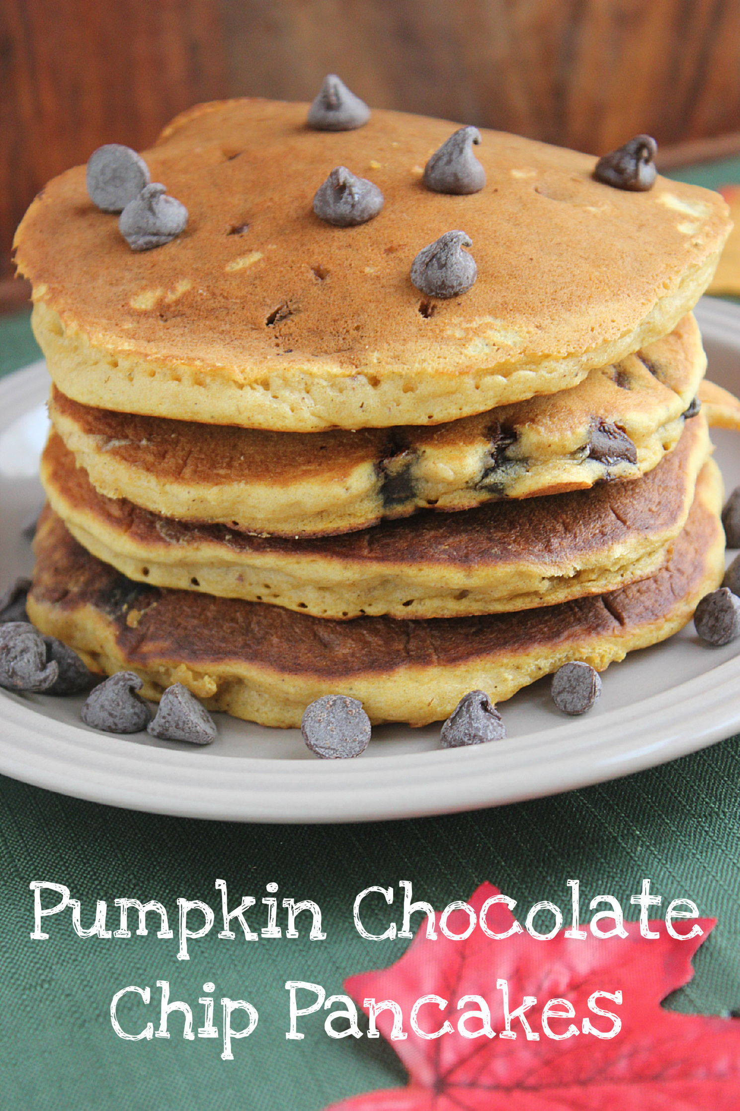 Pumpkin Chocolate Chip Pancakes