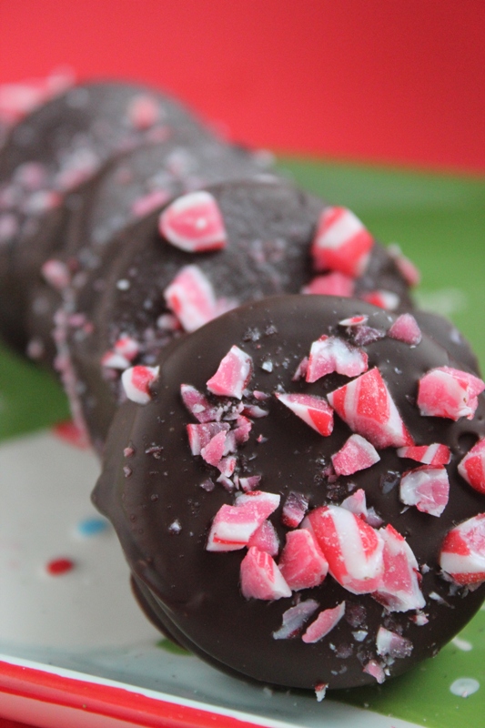 Dark Chocolate Covered Peppermint Cookies