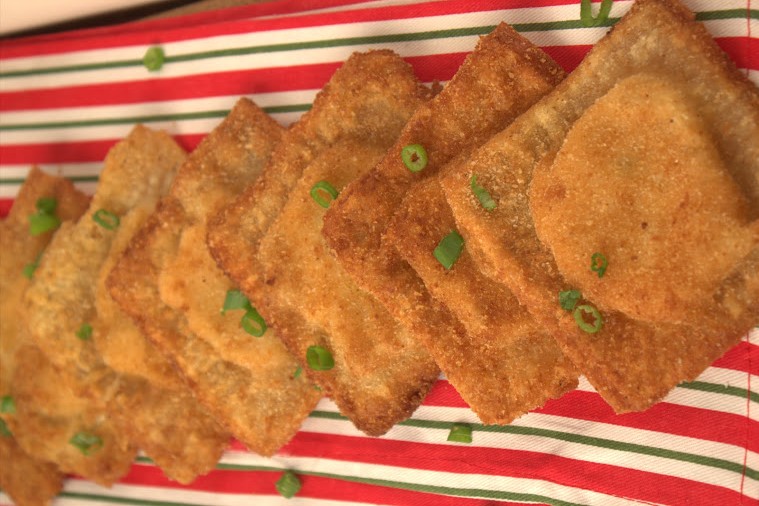 Toasted Buffalo Chicken Ravioli