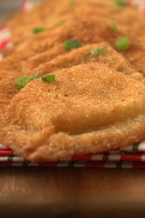 Toasted Buffalo Chicken Ravioli