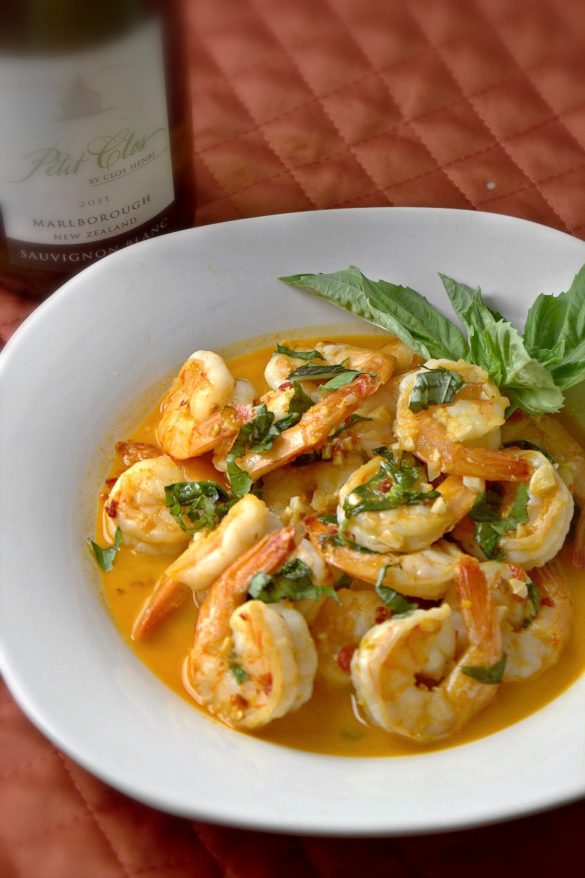 Spicy basil shrimp