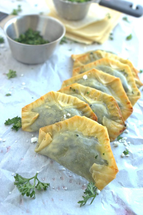 Spanakopita Made With Won Ton Wrappers