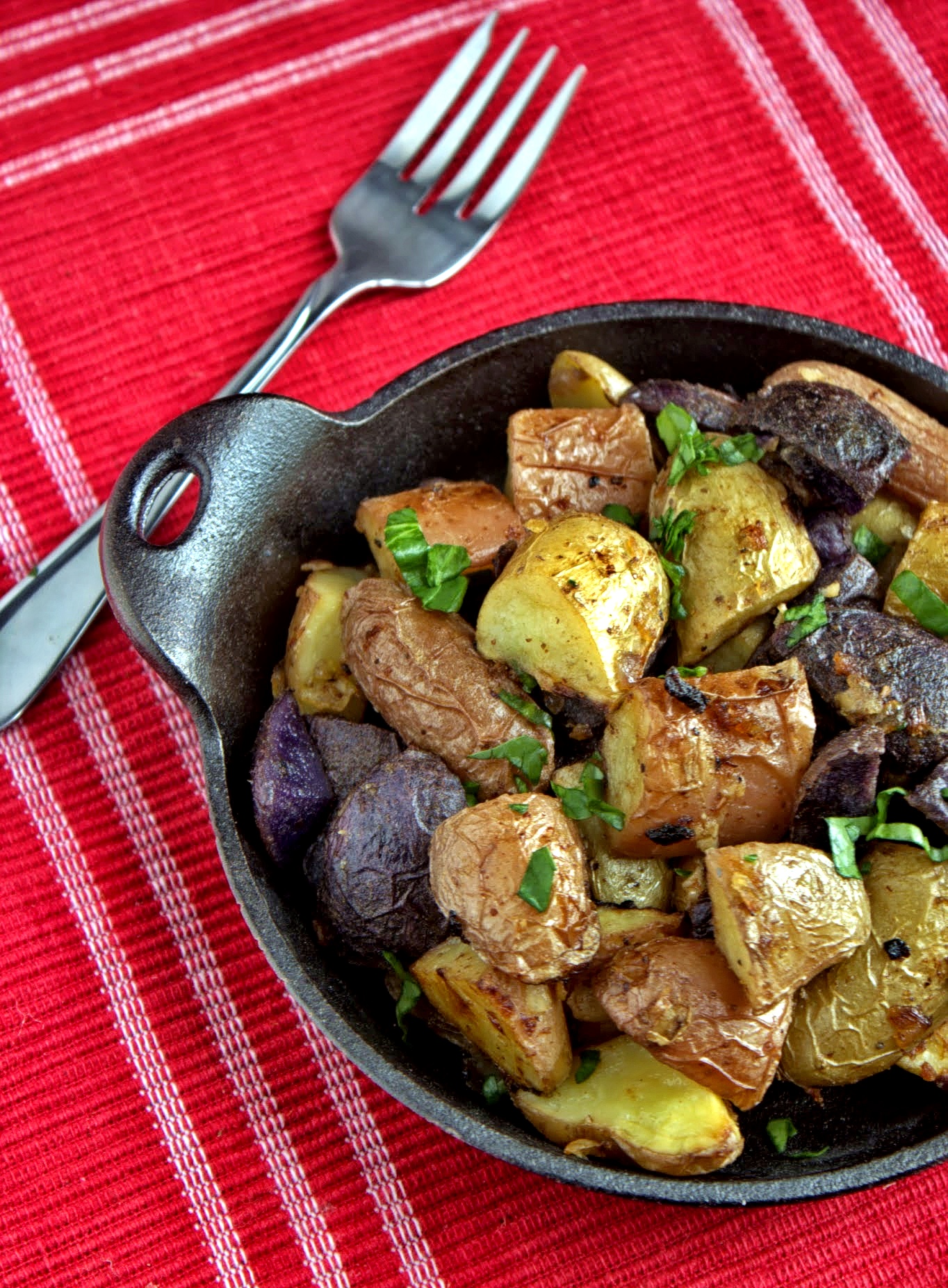 Red, White and Blue Dijon Roasted Potatoes