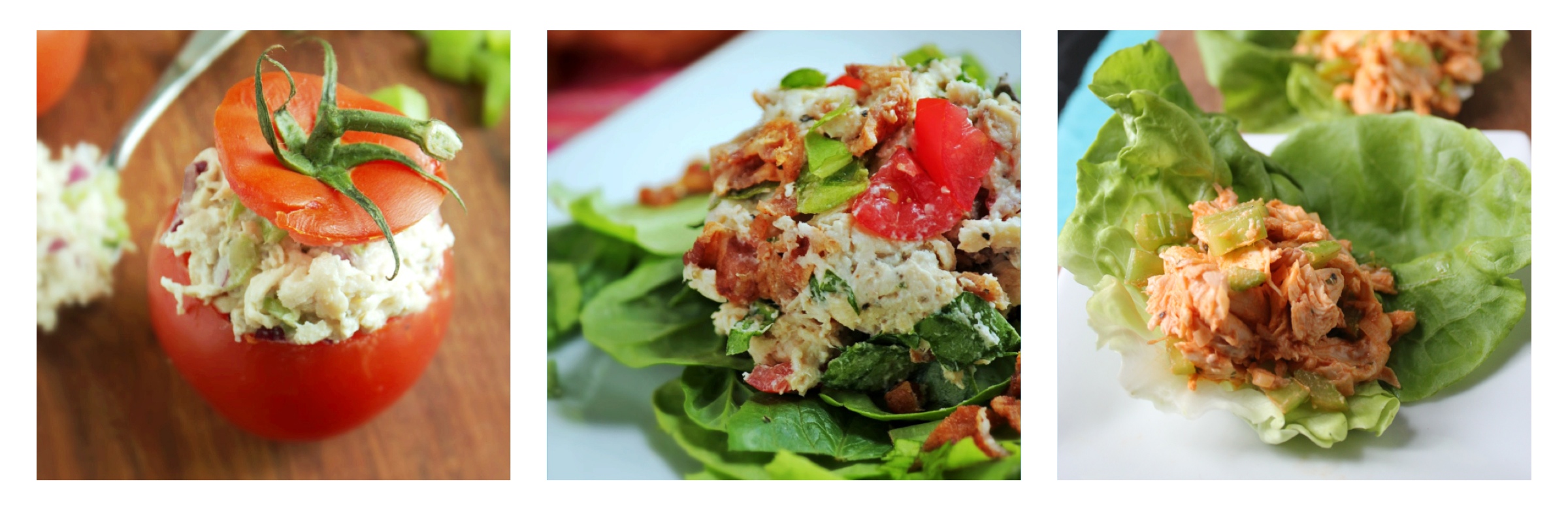Chicken Salad, prepared three ways