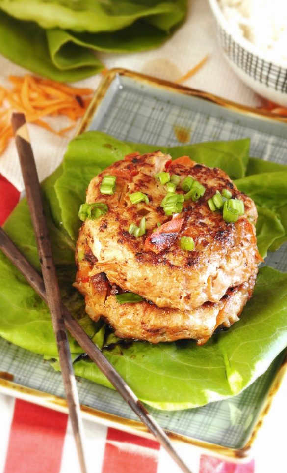 Thai Chicken Burger Lettuce Wraps