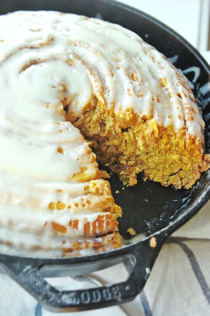 Giant Pumpkin Cinnamon Roll with Maple Glaze