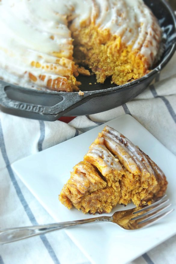 Giant Pumpkin Cinnamon Roll with Maple Glaze