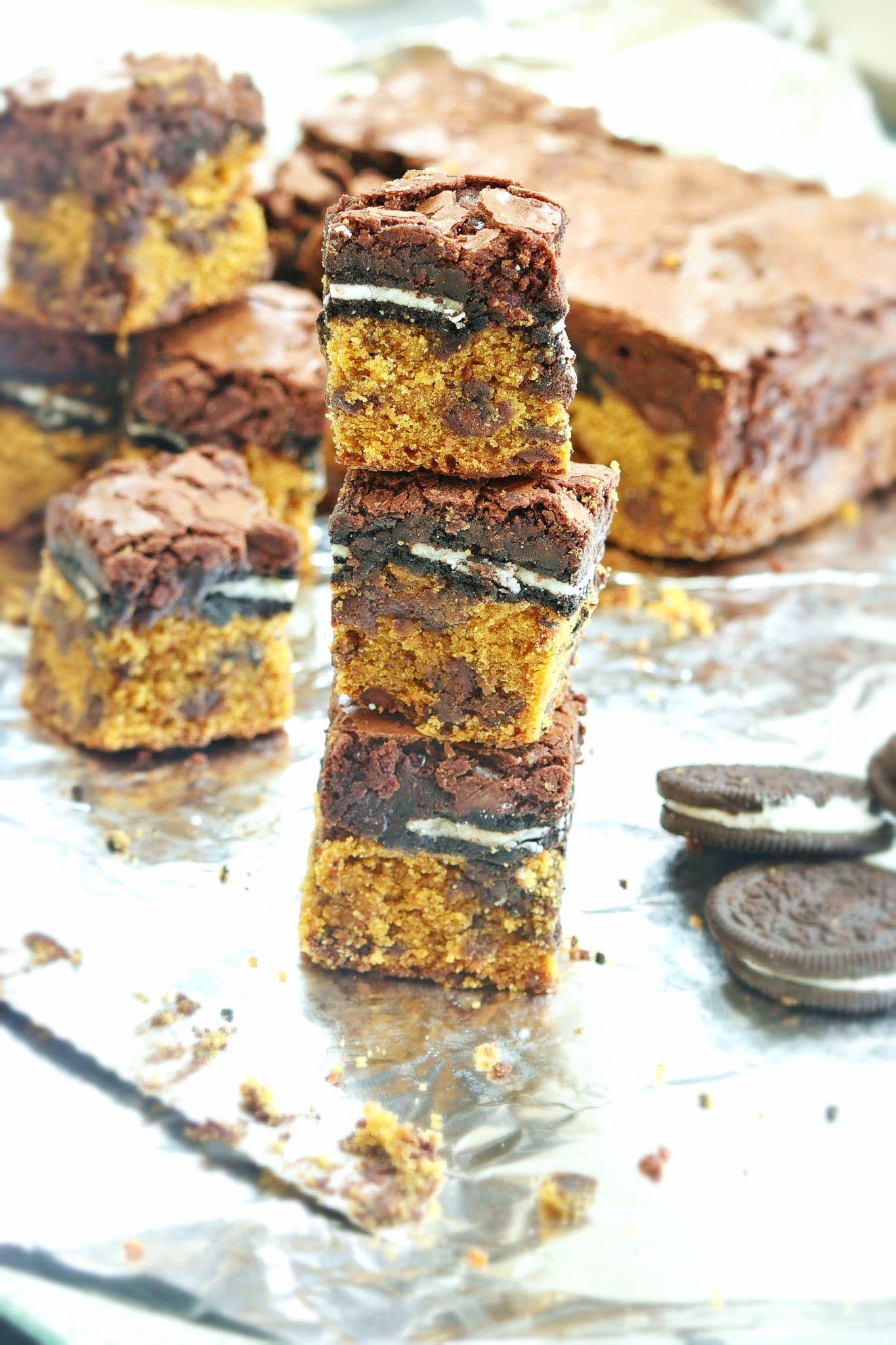 Pumpkin Chocolate Oreo Brownies