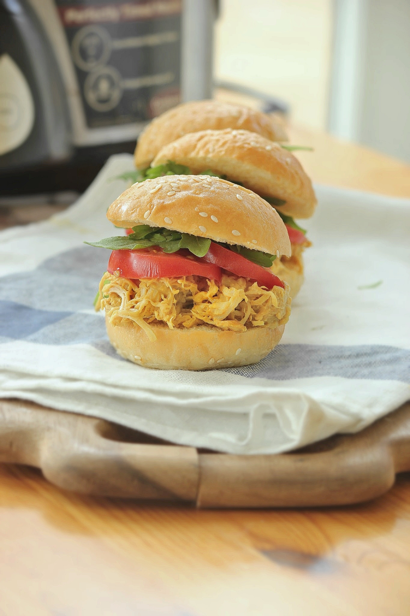 Pulled Honey Mustard Chicken Sliders