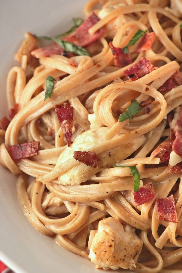 Lightened Up Chicken Carbonara