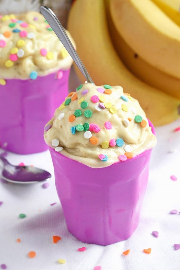 Cake Batter 'Ice Cream' Made With Frozen Bananas