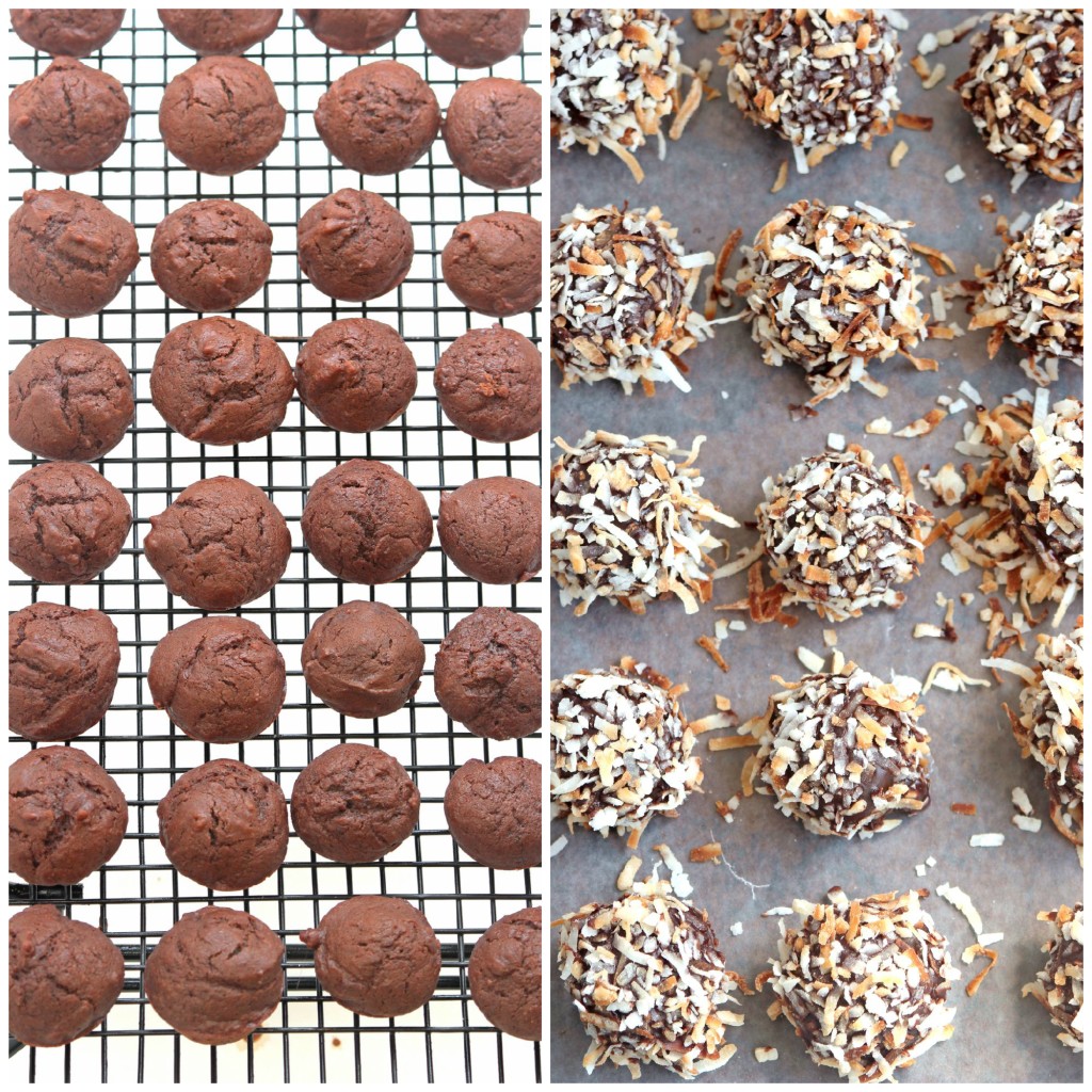 Double Chocolate Toasted Coconut Donut Holes