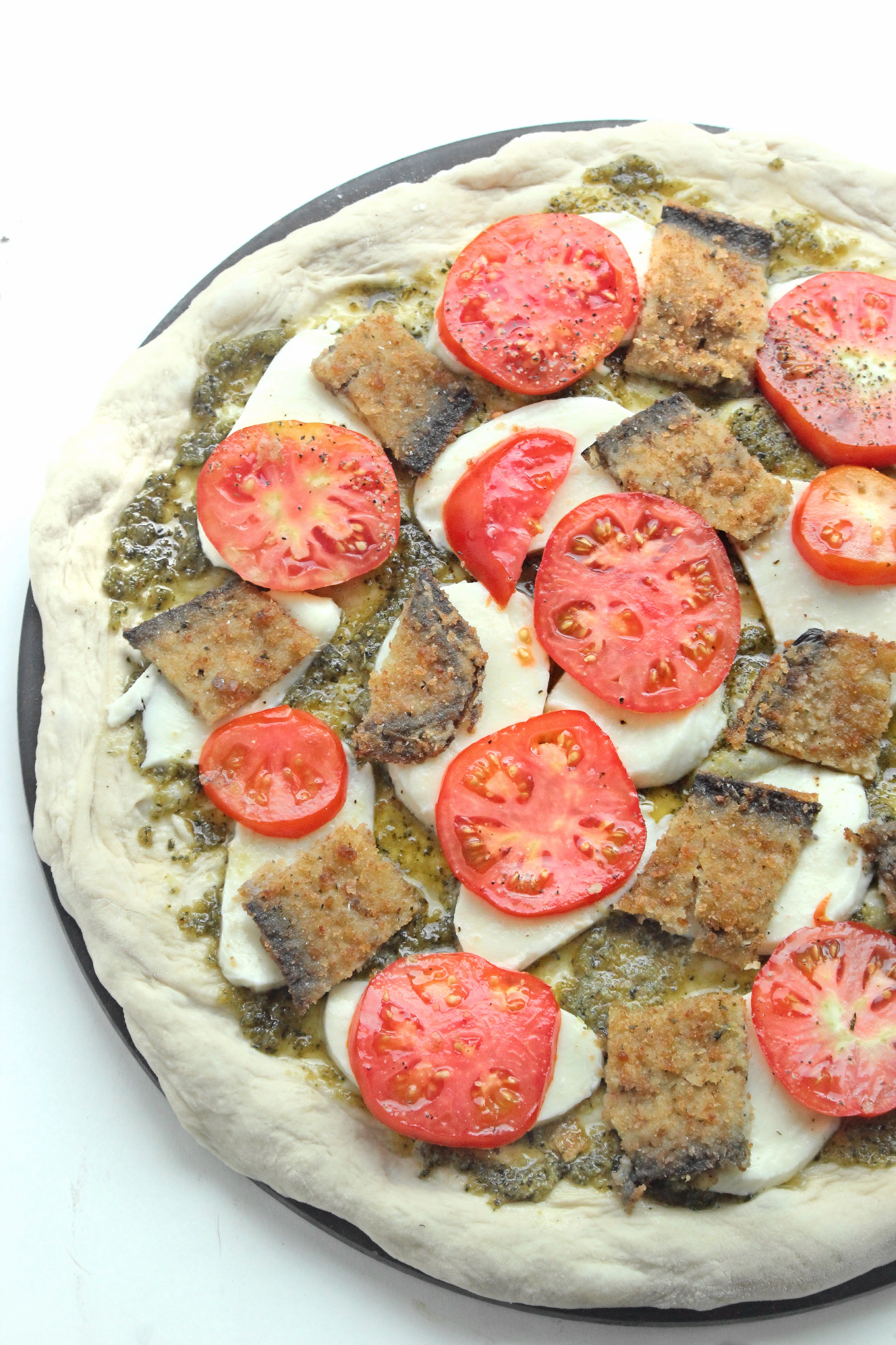 Baked Eggplant Caprese Pizza