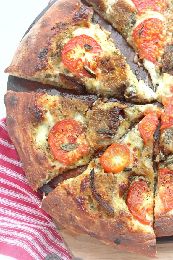 Baked Eggplant Caprese Pizza