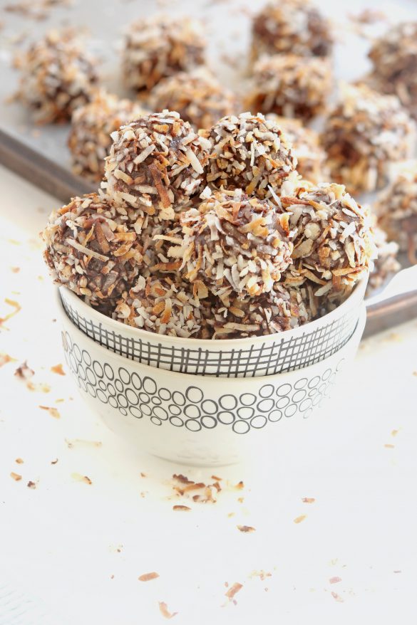 Double Chocolate Toasted Coconut Donut Holes