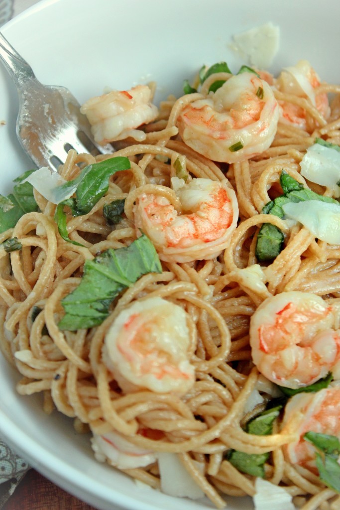 One Pot Garlicky Shrimp Pasta