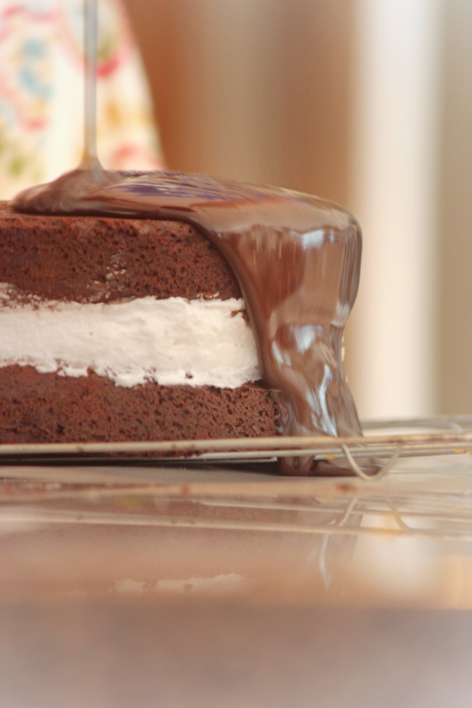 Chocolate Covered Salted Caramel Whoopie Pie Cake