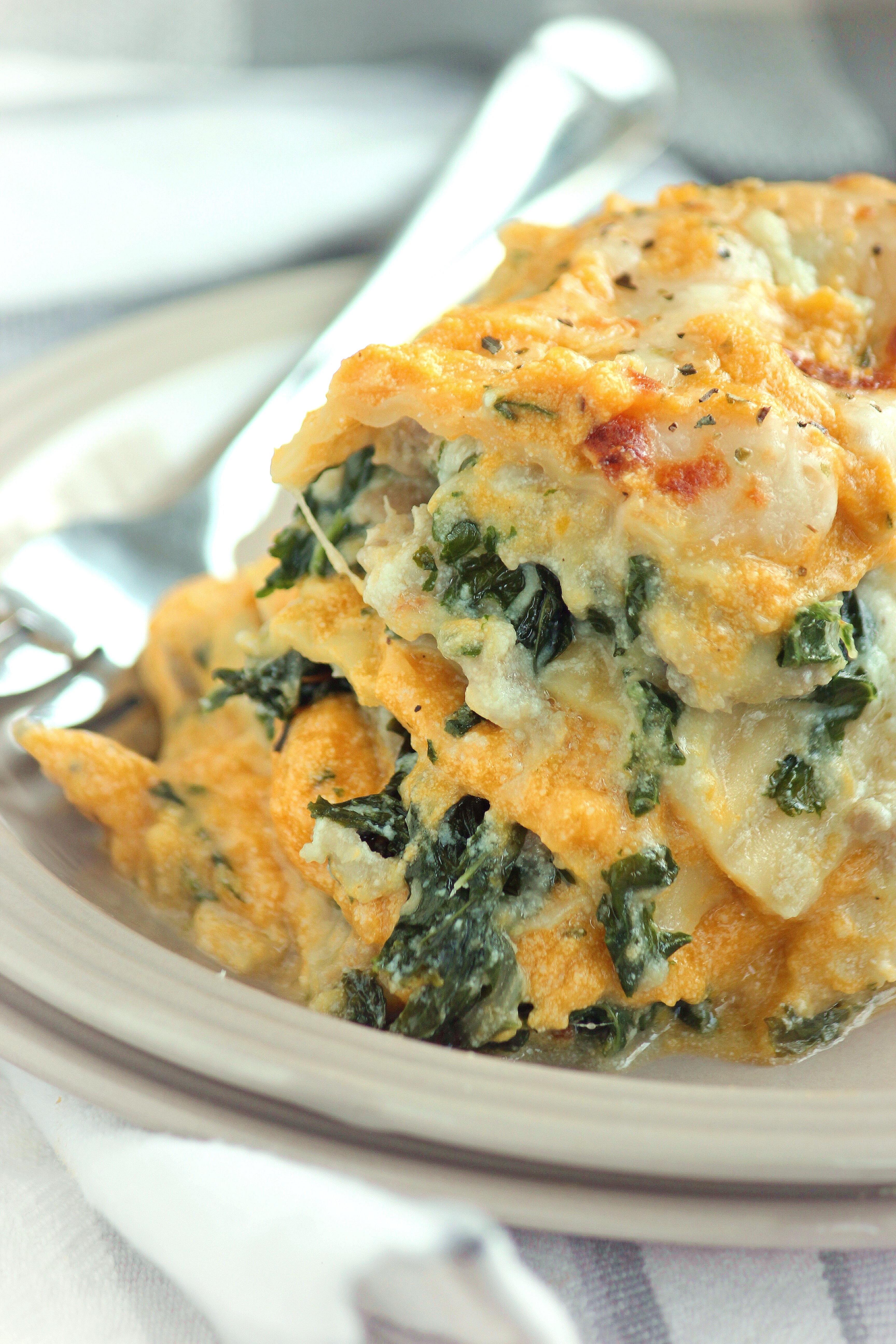 Butternut Squash, Kale & Sausage Lasagna