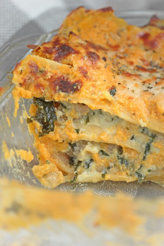 Butternut Squash, Kale & Sausage Lasagna