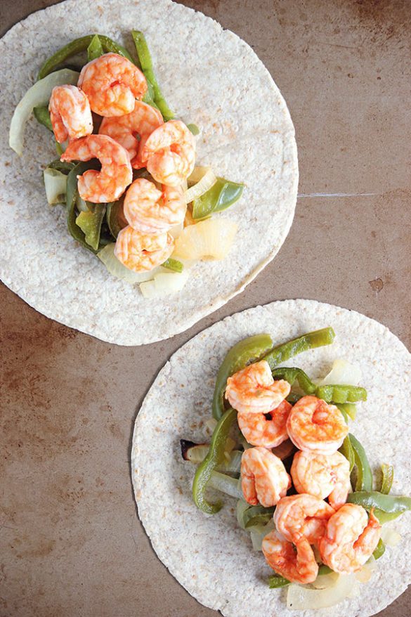 One Sheet Buffalo Shrimp Fajitas | And They Cooked Happily Ever After