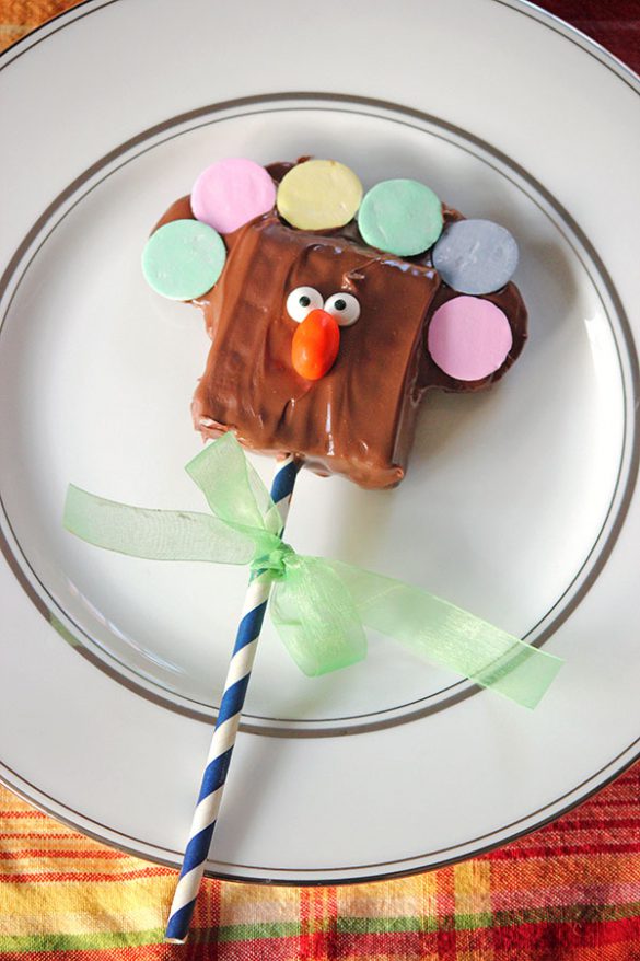 Chocolate Caramel Turkey S'More Pop | And They Cooked Happily Ever After