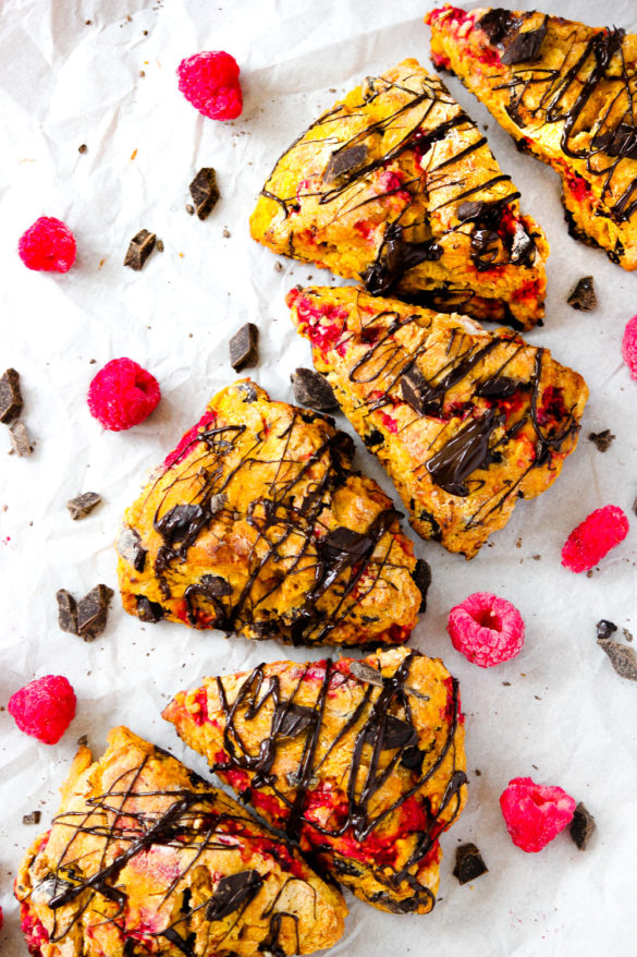 Pumpkin Chocolate Chunk Raspberry Scones